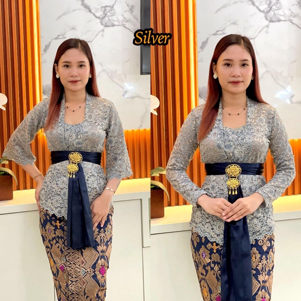 (KEBAYA SAJA) TERBARU KEBAYA Brokat CORD Lengan Lonceng dan Panjang Kebaya Bali dengan Desain Elegan