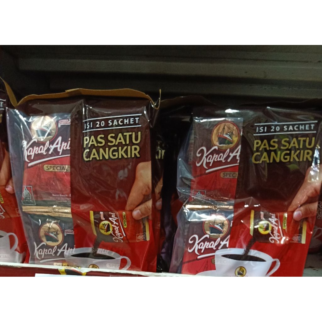 kapal api kopi pas satu cangkir isi 20 sachet/@6g