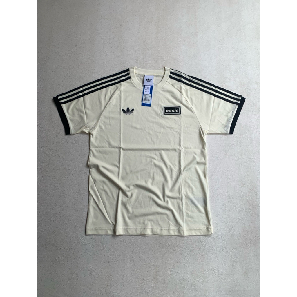 Adidas x Oasis Tour 3 Stripes T-shirt Cream White