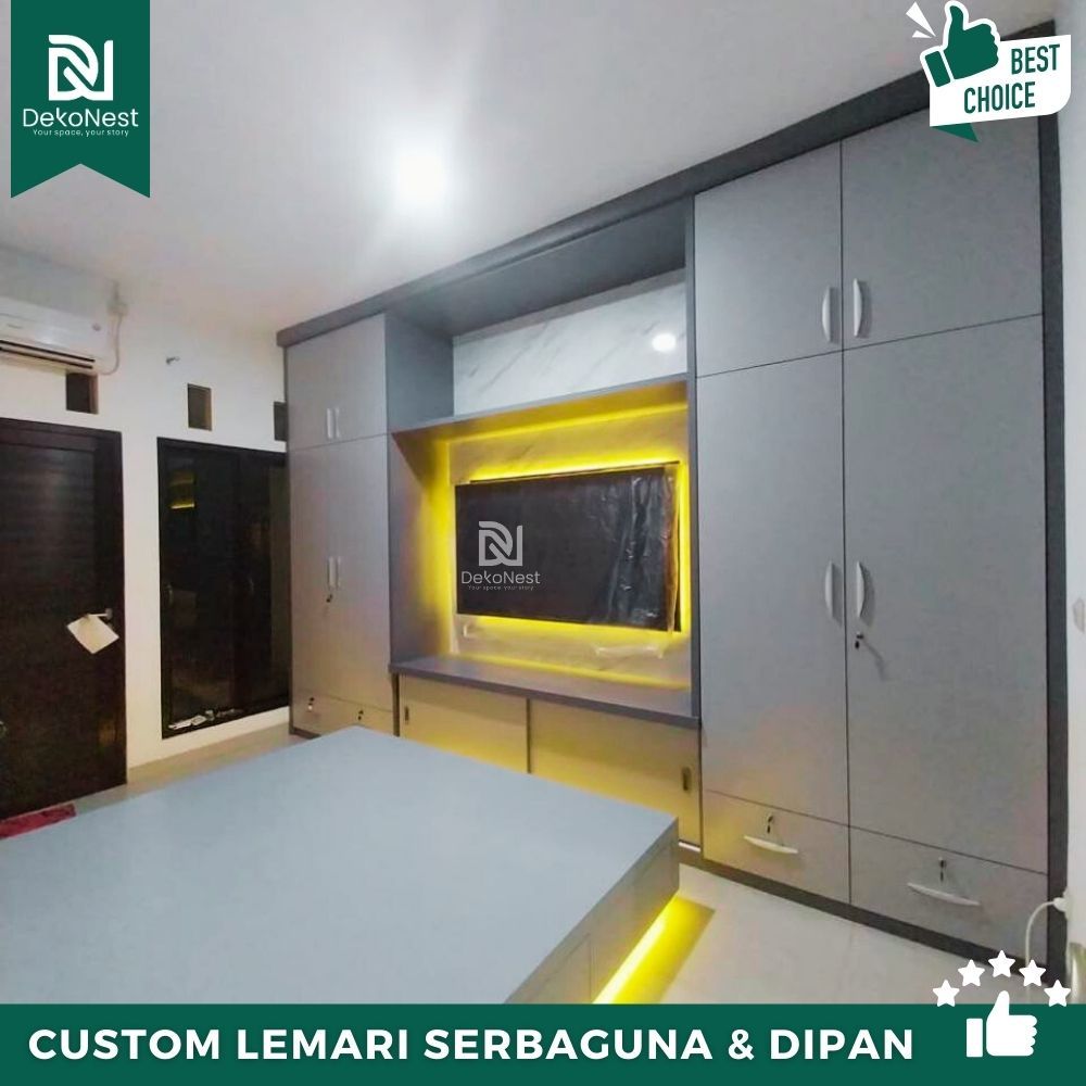 Dekonest Custom Kamar Full Dipan Divan Lemari Pakaian Backdrop Tv Minimalis Jabodetabek