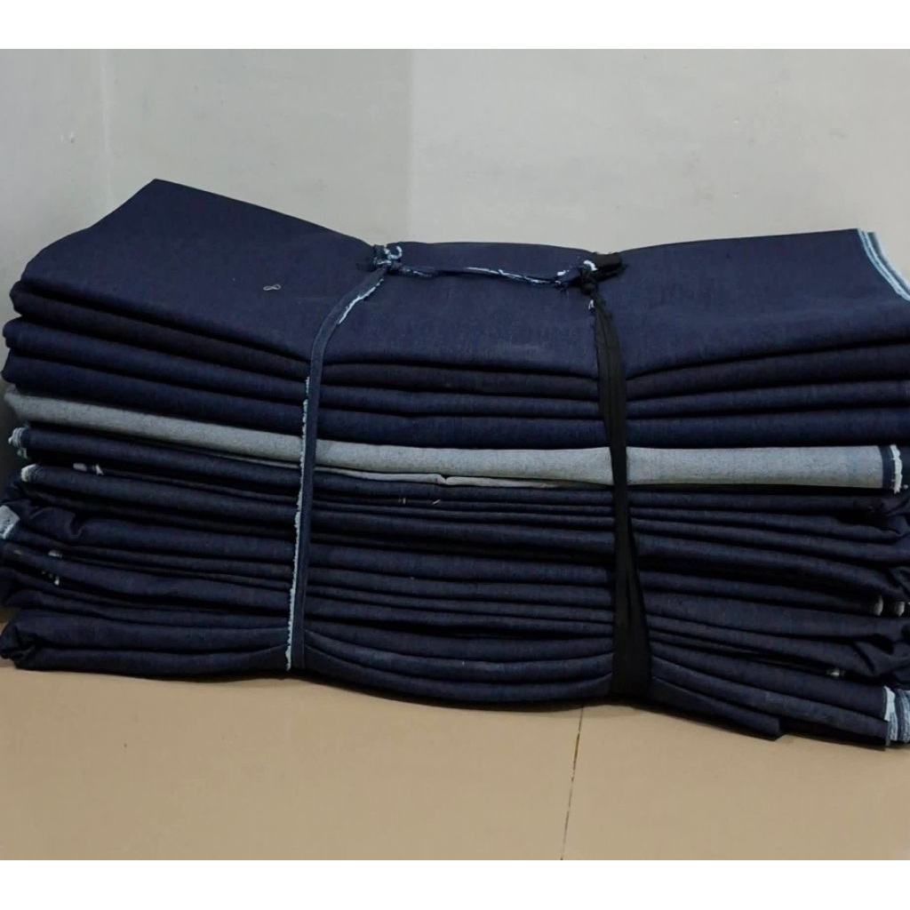 bahan kain jeans kiloan 12oz, non wash L 150cm, harga 1kg