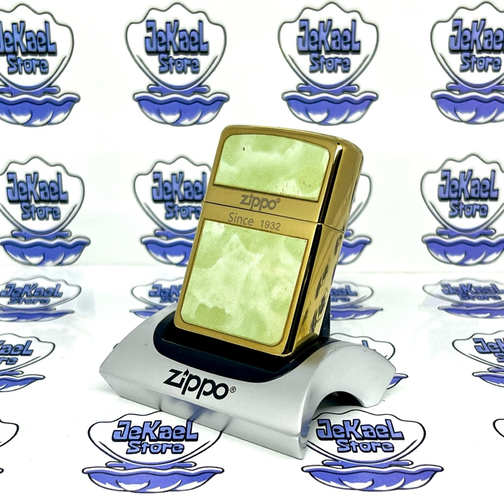 Zippo Classic Gold With Ceramic Marble Since 1932 Original