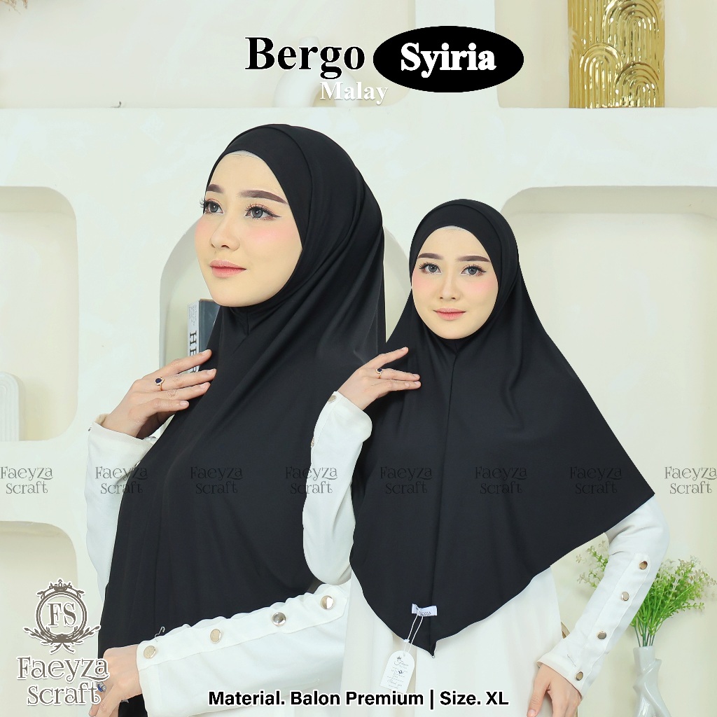 Hijab Instan Malay Syiri'a Material Jersey Zoya || Hijab Melayu Premium Size XL