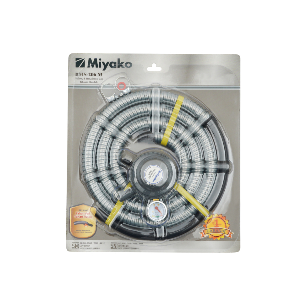 SELANG GAS REGULATOR KOMPLIT SELANG GAS DAN REGULATOR METER MIYAKO RMS 206 SELANG SET KOMPLIT MIYAKO