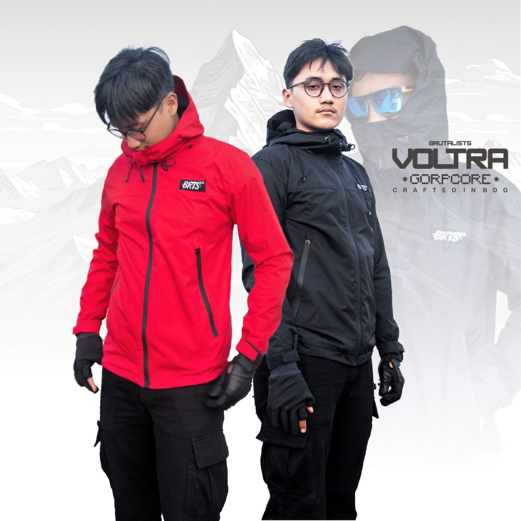 jaket gropcore jaket gunung brutalists seris volltra jaket unisek bahan taslan balon