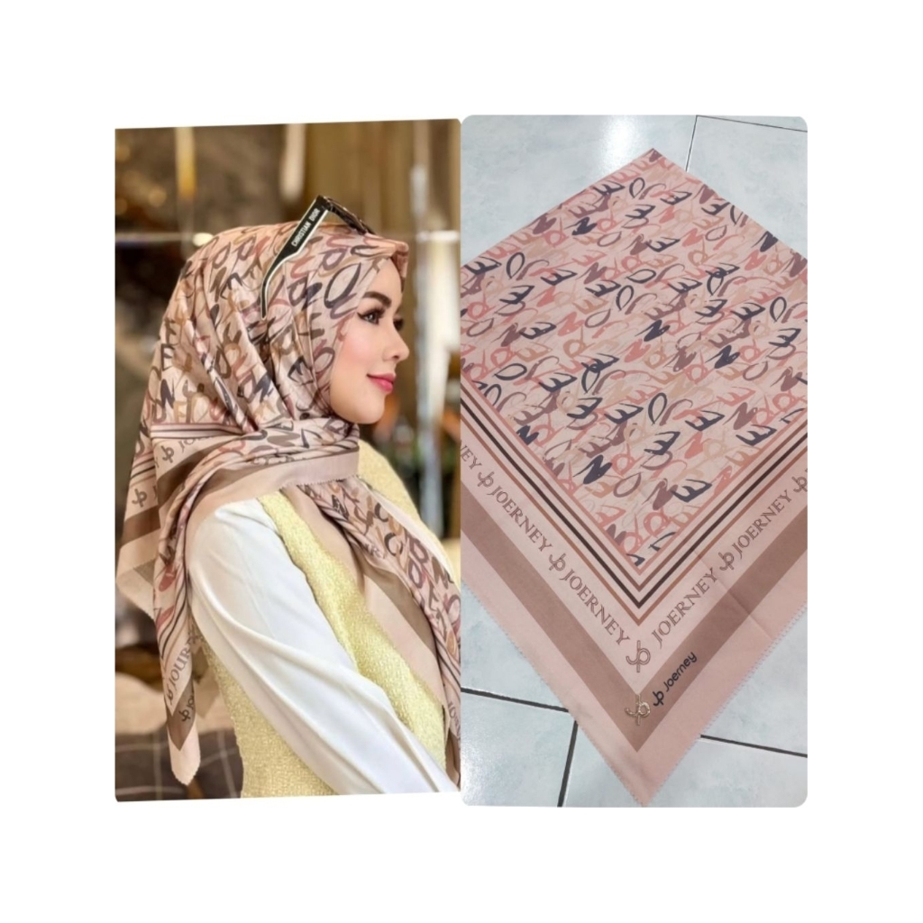 Segi empat Voal Motif Journey Kw Andara Series kerudung journey segiempat seragaman murah