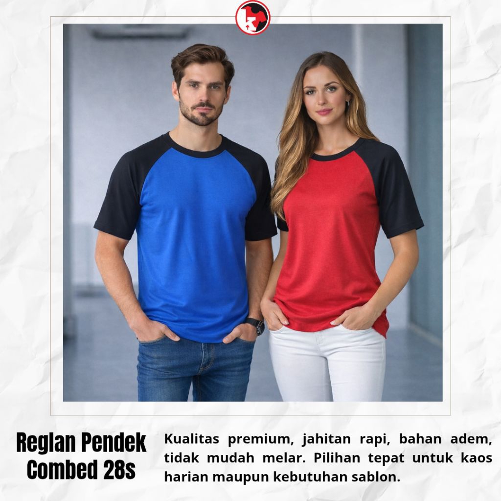 REGLAN PENDEK PREMIUM / COMBED 30S DAN COMBED 28S