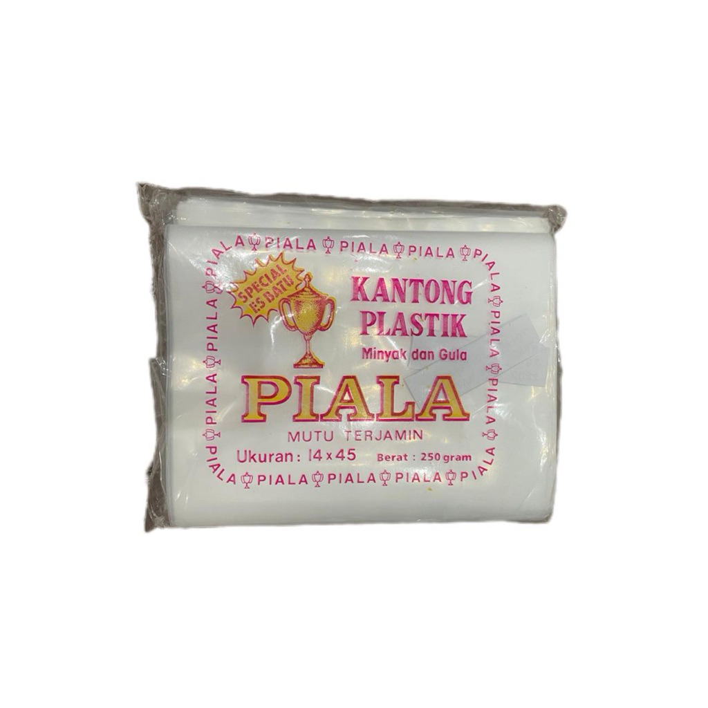 KANTONG PLASTIK MEREK PIALA UKURAN 14X45 TEBAL/PLASTIK ESBATU/PLASTIK MINYAK 1PACK