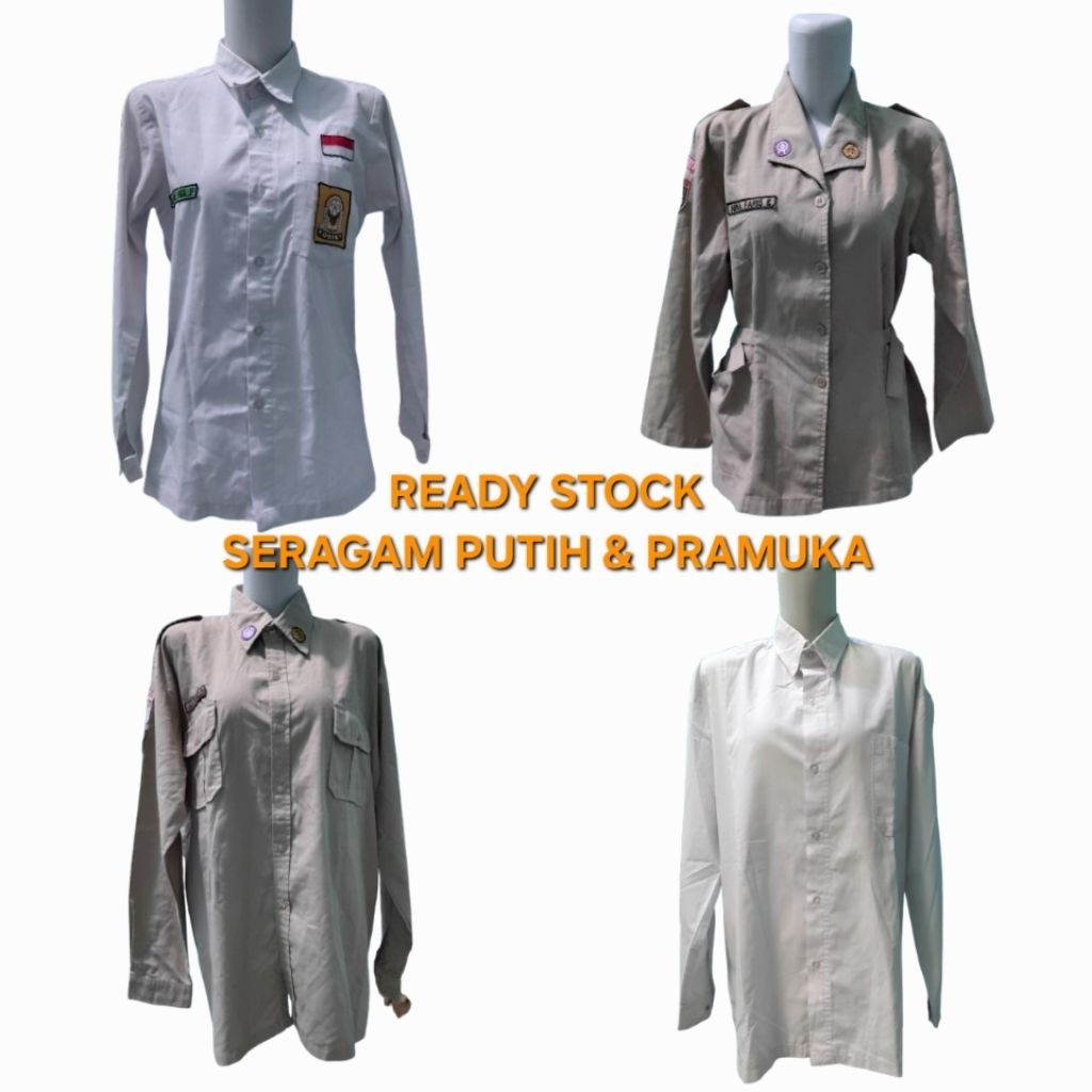 [UPDATE] Prelov Seragam Sekolah/Kemeja SMP/SMA/SD Putih/Pramuka/Jas Lab