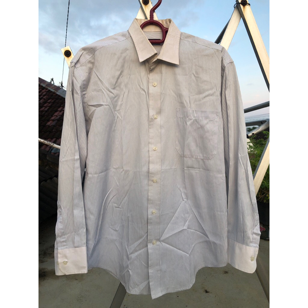 Kemeja Putih Stripe Cole Vintage Casual Lengan Panjang Preloved kemeja putih stripe cole vintage len