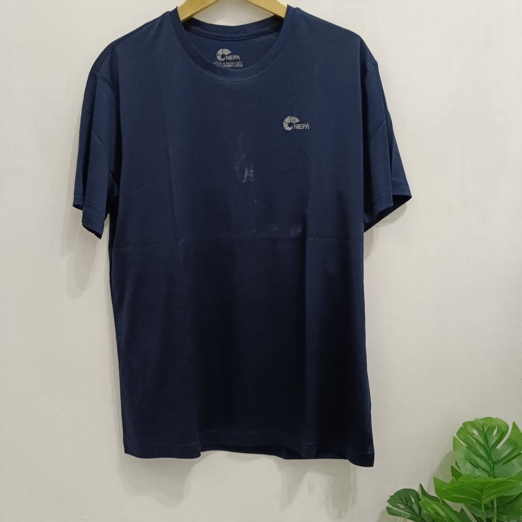 kaos Olahraga dry fit running Nepa outdoor dark Navy size L fit XL original murah