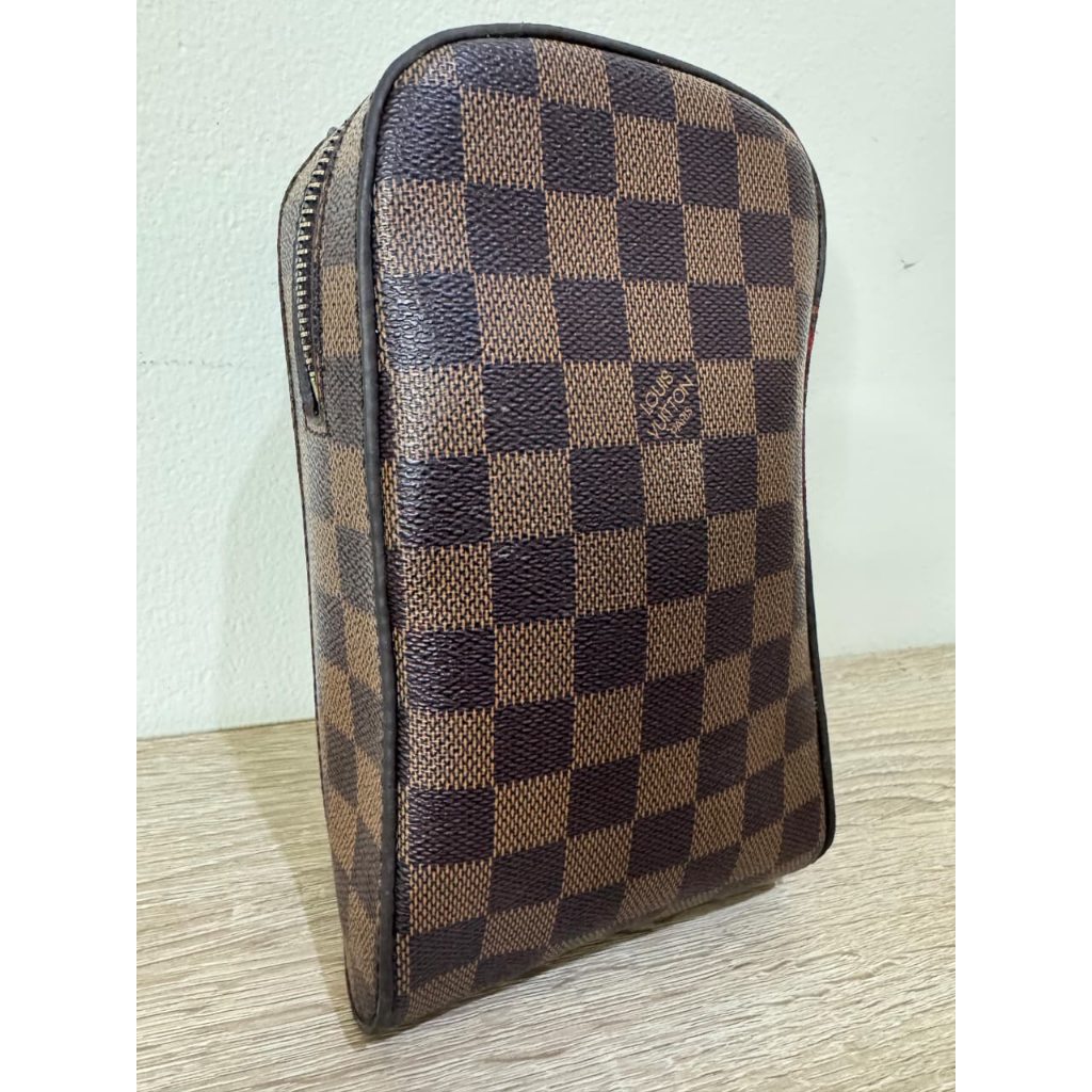 Preloved Tas Pinggang Selempang Pria eLVi LV Louis Vuitton Geronimos Damier Ebene Waist Bag Mirror