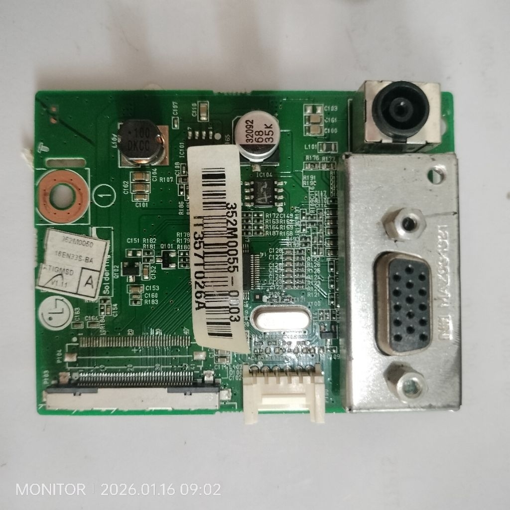 MAINBOARD MESIN MONITOR TV LG 16EN33SA  ( LG 16)