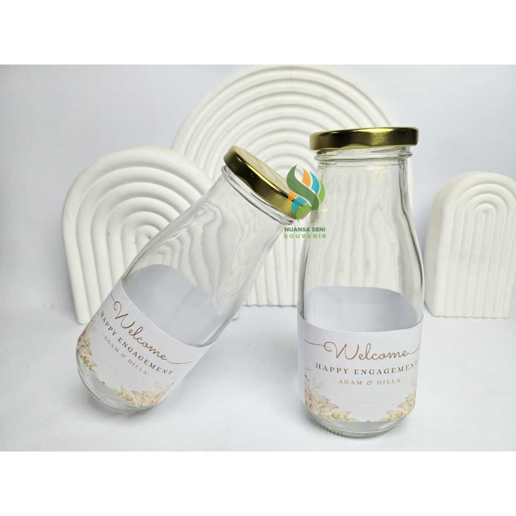 Botol Kaca Jus 300ml Tutup Stainless Glass Milk Bottle Botol Sirup Kaca Botol Madu Beling
