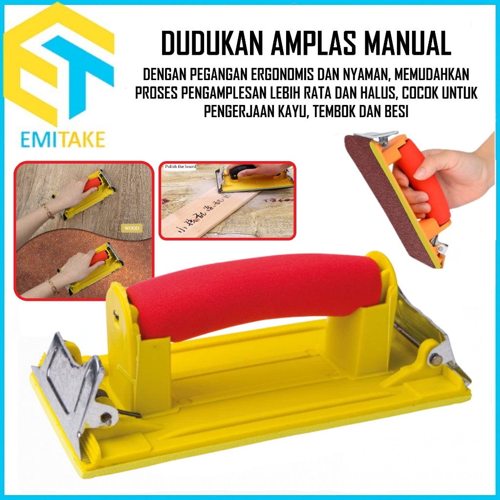 Pad Holder Alat Pegangan Amplas Kertas Tatakan Amplas Manual Dengan Gagang Busa Lembut
