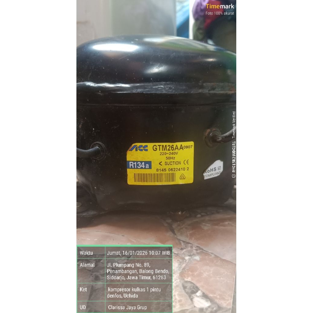 kompresor kulkas 1 pintu denfos, uchida gtm26aa