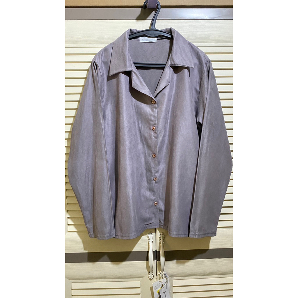 KEMEJA VINTAGE WANITA SEMI BLUDRU WARNA LILAC