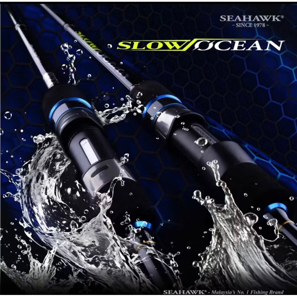 SEAHAWK Joran Slow Jigging Spinning & Overhead Slow Ocean One Piece ( FREE JERSEY ) - Fhising Rod