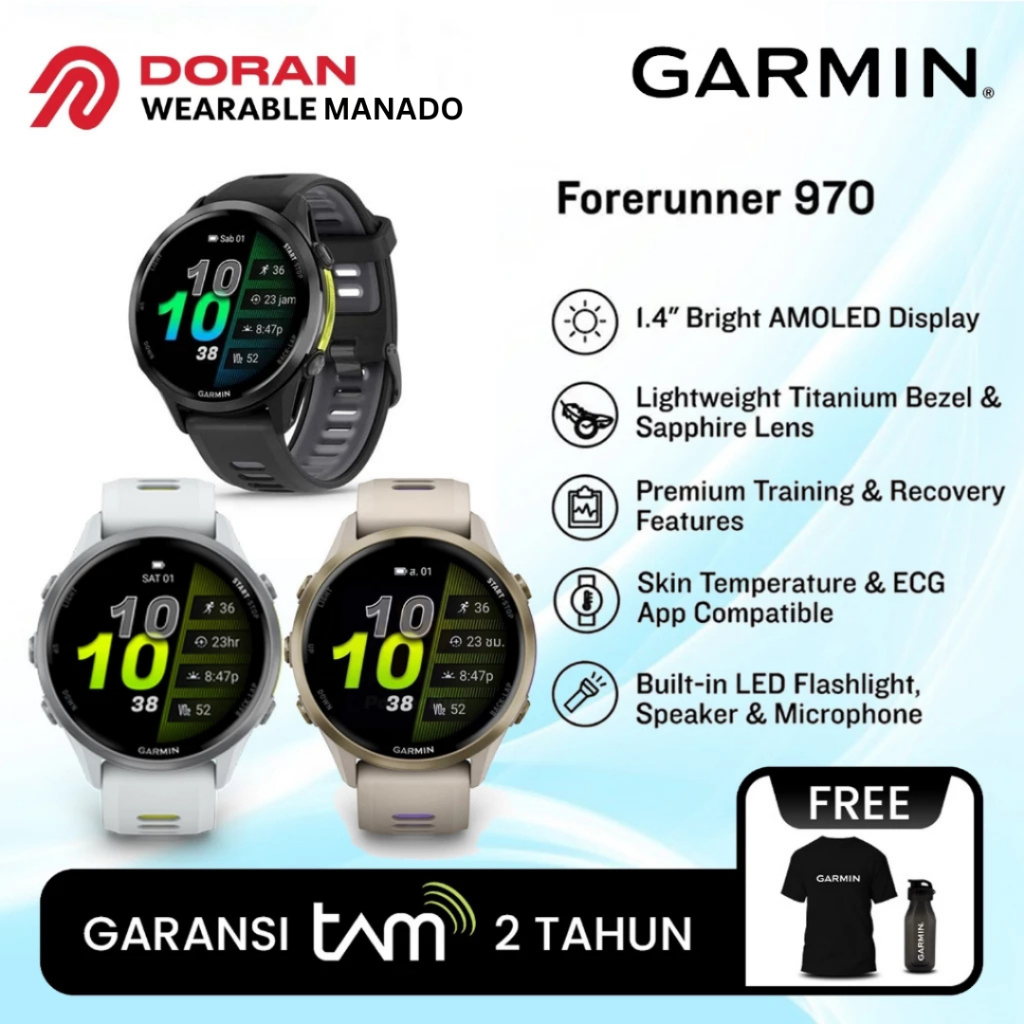 Garmin Forerunner 970 Jam Tangan GPS Olahraga Triatlon