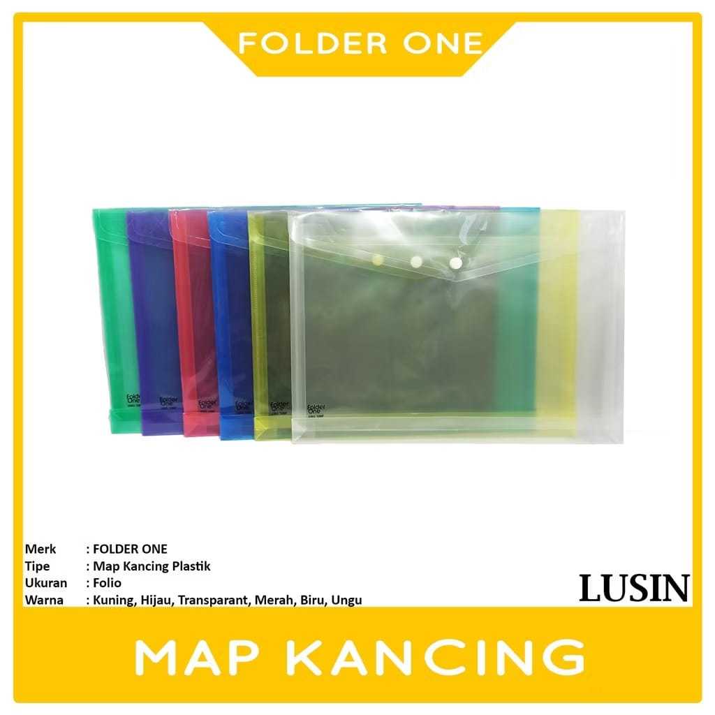 FOLDER ONE - Map Plastik Kancing Ukuran Folio