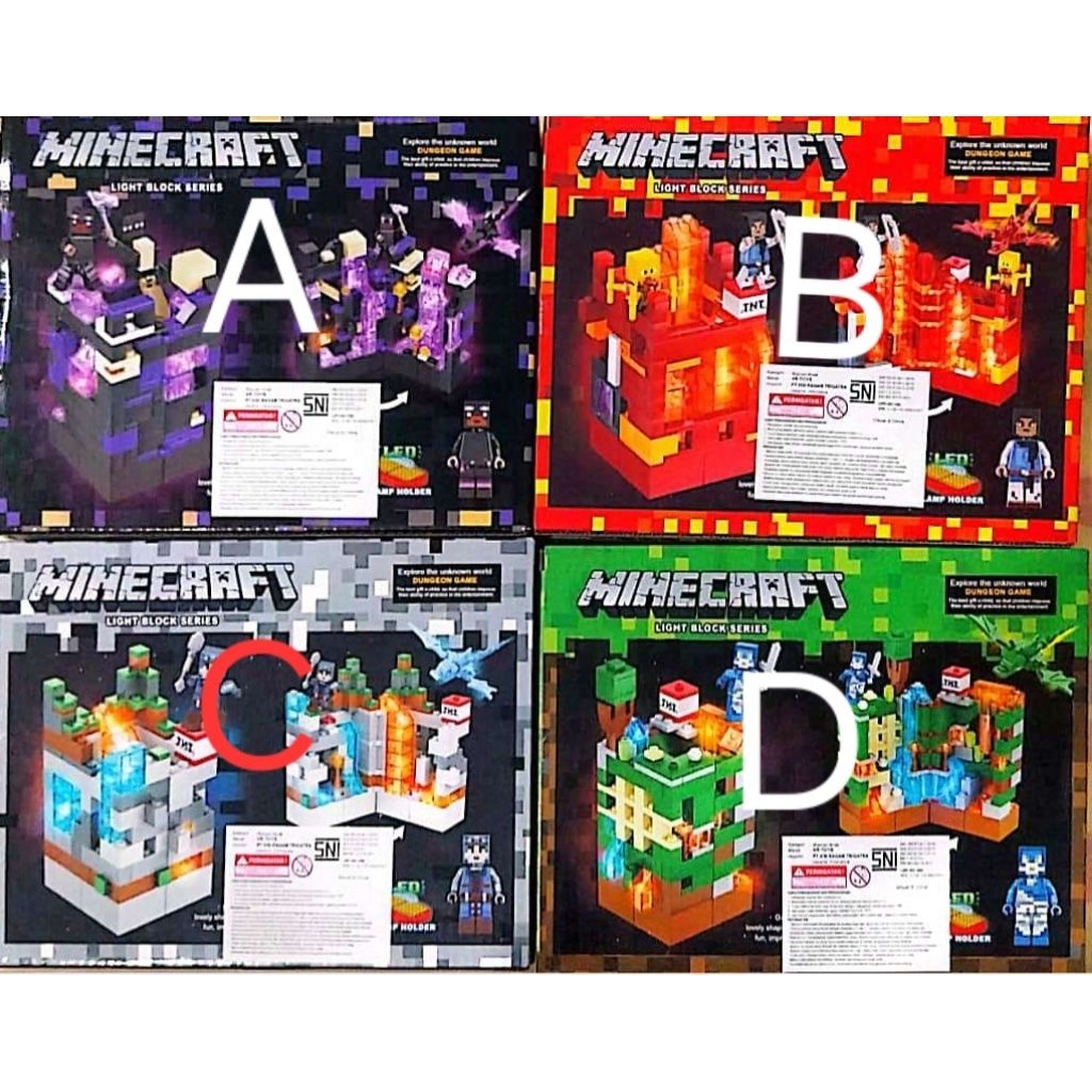 Mainan Lego Minecraft Light block series 12002A mainan anak Lego MINECRAFT