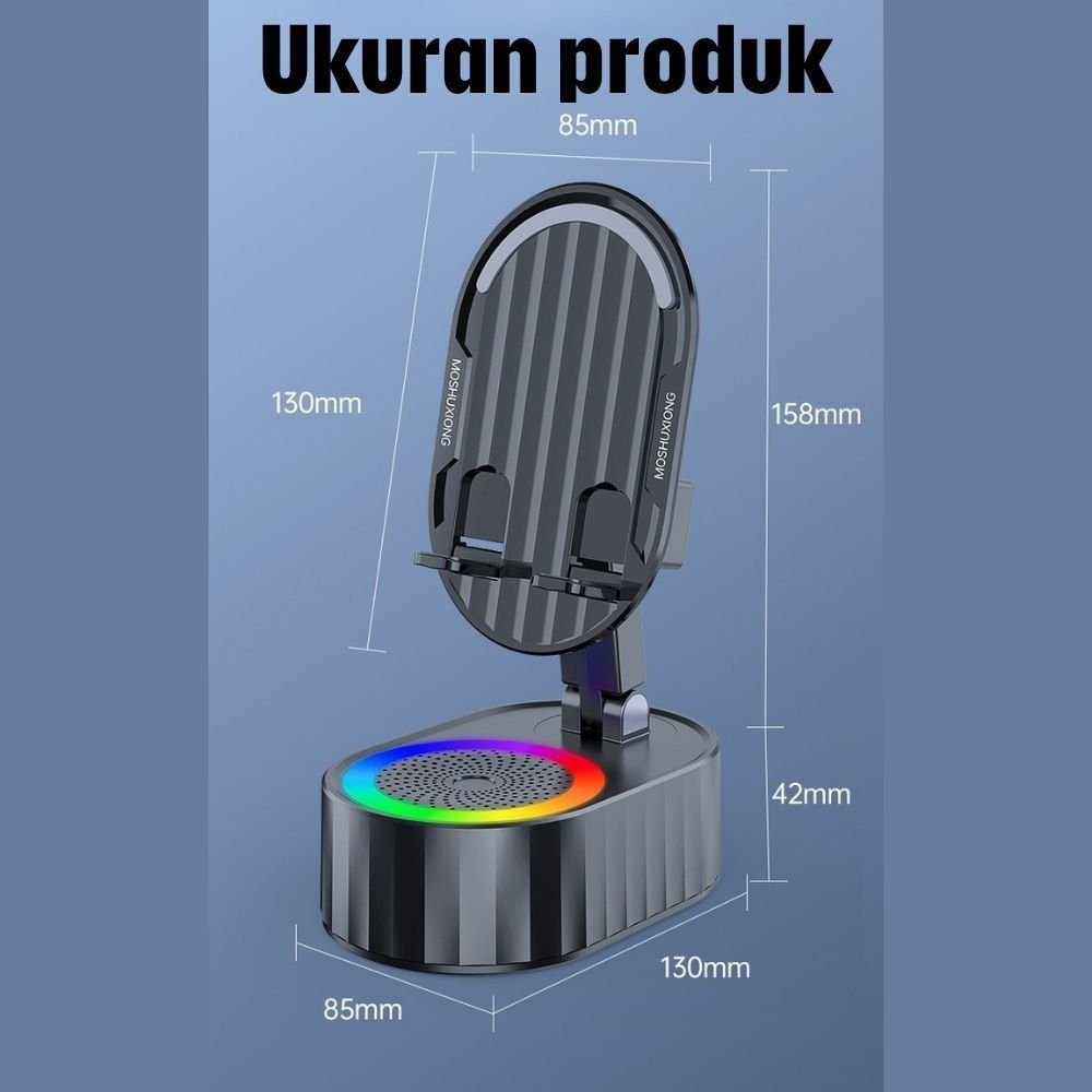big sale holder hp bluetooth speaker wireless charger 5 in 1 lampu rgb dudukan hp portable powerbank