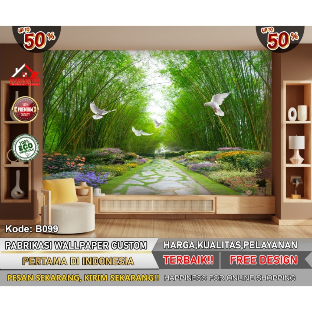 Wallpaper Dinding Custom 3D Pemandangan | Wallpaper Dinding | Wallpaper Custom | Wallpaper 3D