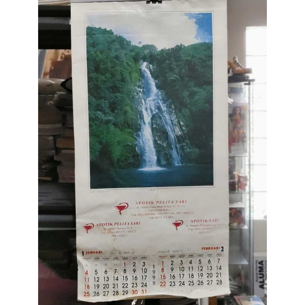 KALENDER LAMA KALENDER JADUL KALENDER TAHUN 1998 APOTIK PELITA SARI