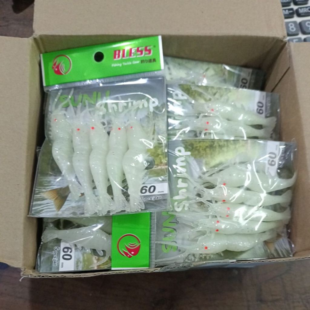 [Grosir 25bks] Umpan bless ikan sunu kerapu model udang 60 mm