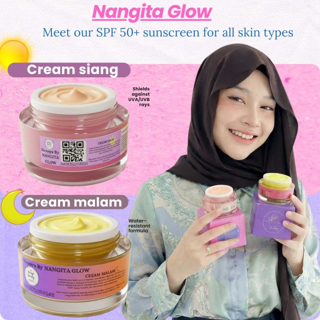 nangita glow cream flek siang malam