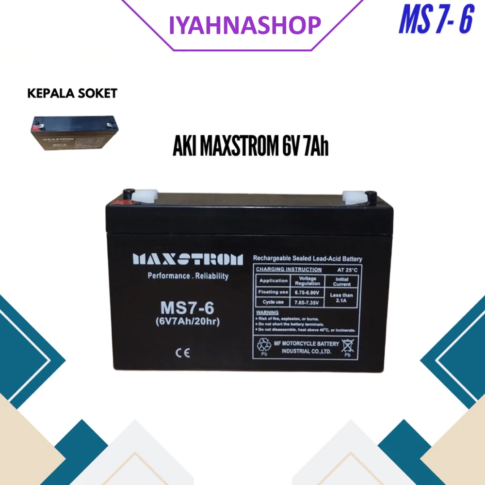 Aki Maxstrom Aki Kering Aki Motor Mainan Anak 6V 7AH