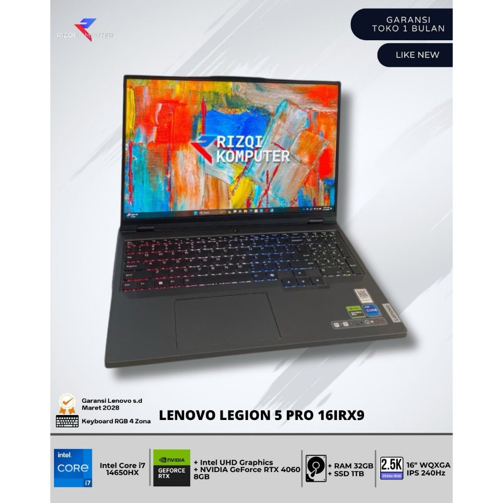 Lenovo Legion 5 Pro 16IRX9 Intel Core i7-14650HX Ram 32GB SSD 1TB sby