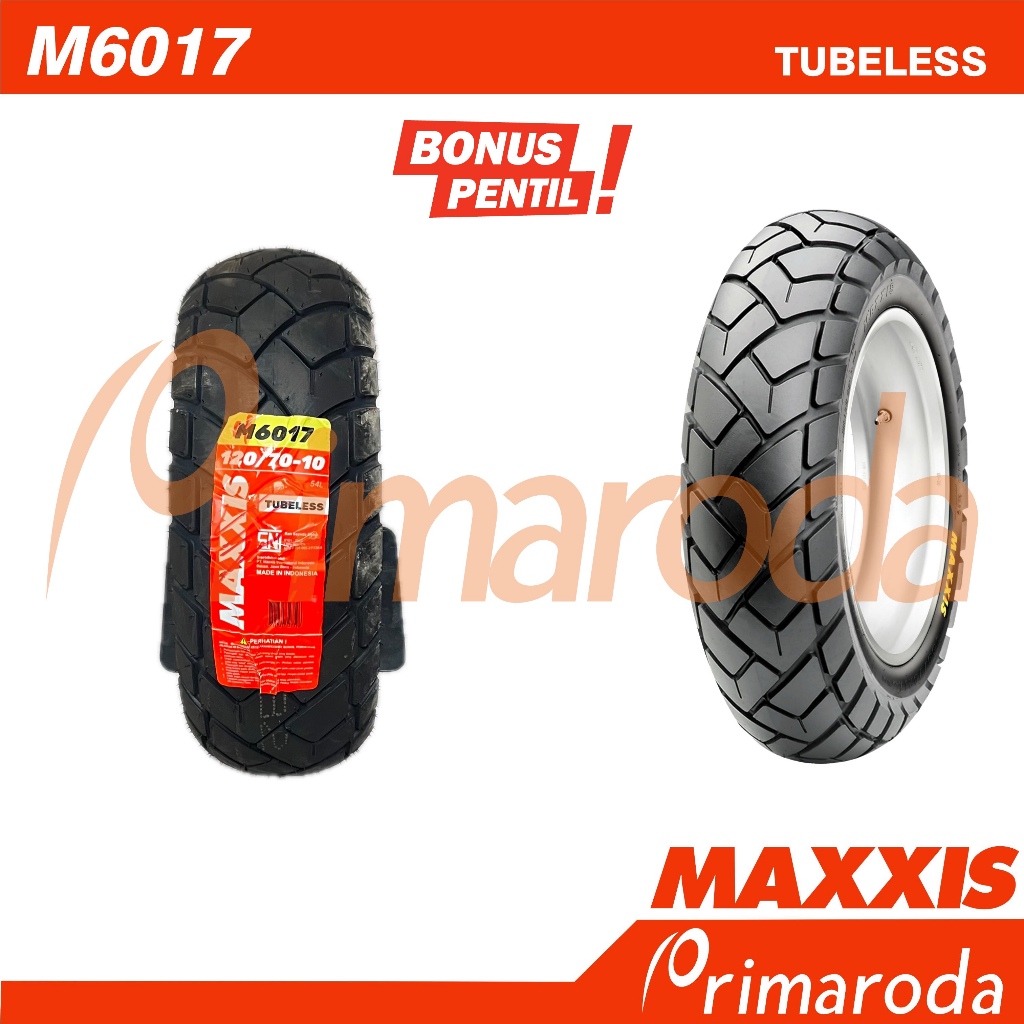 Ban motor MAXXIS M6017 120/70 Ring 10 Tubeless 120/70-10