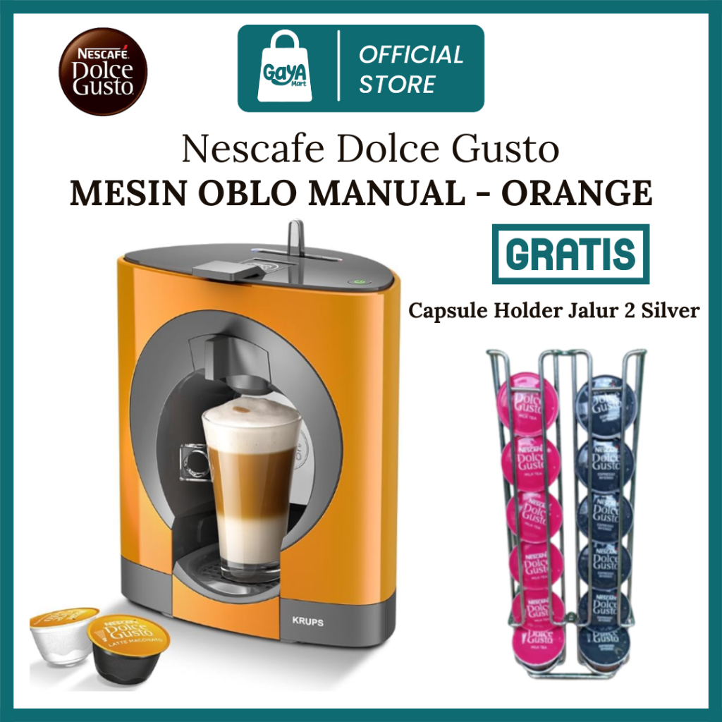 Mesin Kopi NESCAFE Dolce Gusto Oblo Manual Coffee Machine by Krups - Orange Original