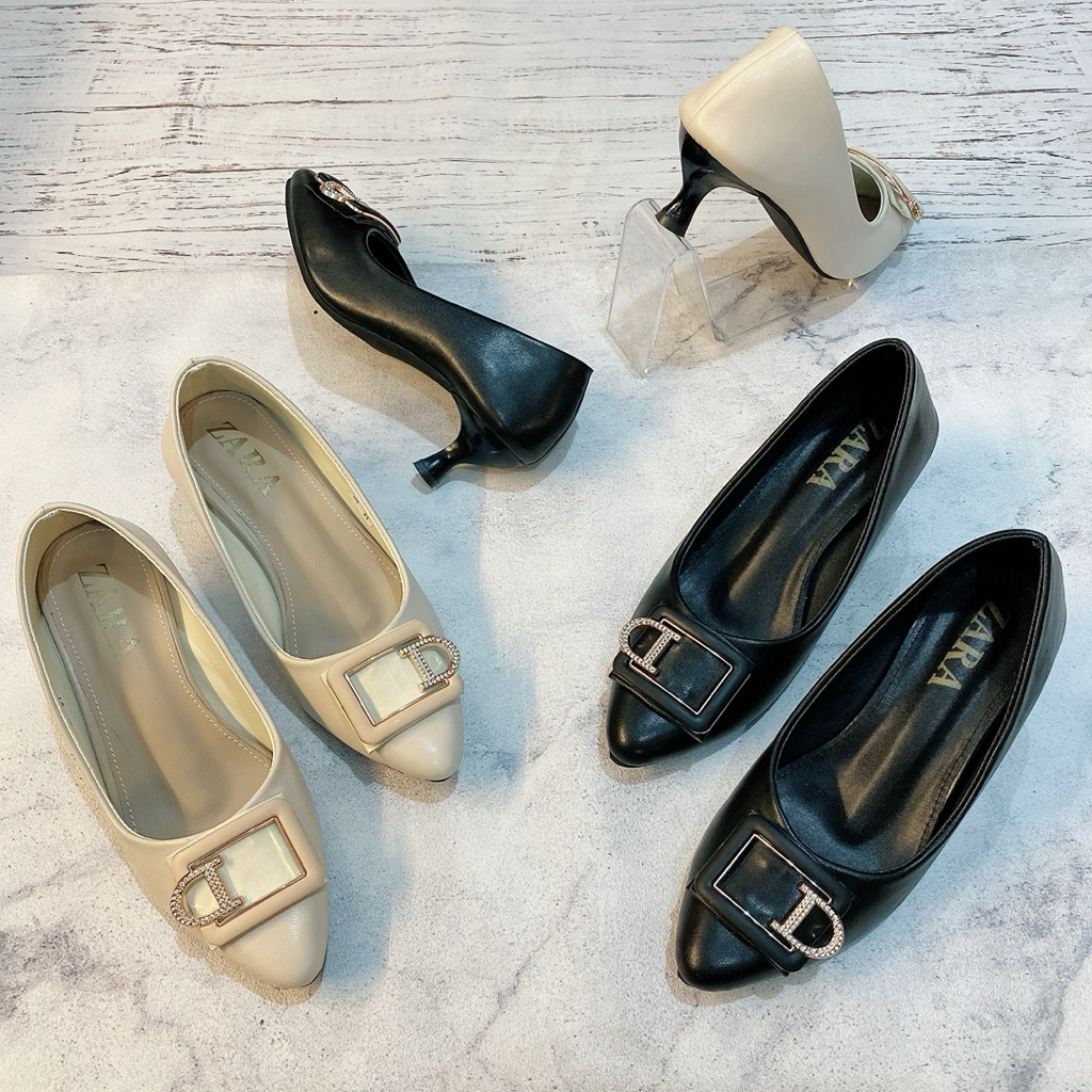 Pansus wanita, Sepatu pantofel, sepatu kantor, pansus 5cm, sepatu kantor 5cm, sepatu ngampus ZARA DG