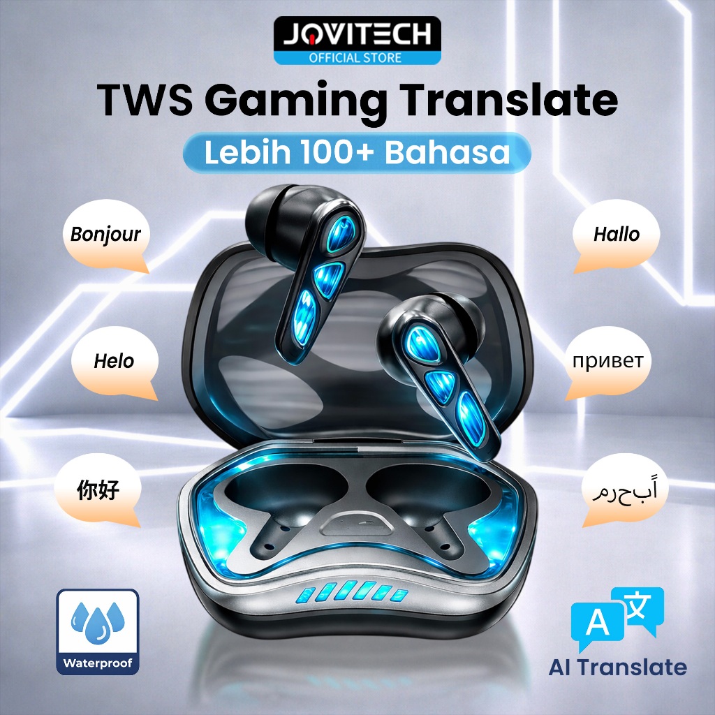 Jovitech EP36X Wireless Bluetooth Headset V5.4 TWS AI Translates Conversations Low Latency Gaming He
