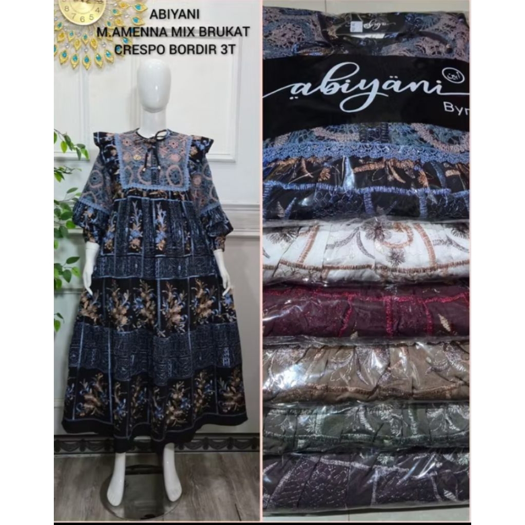 abiyani crespo bordir, midi abiyani,