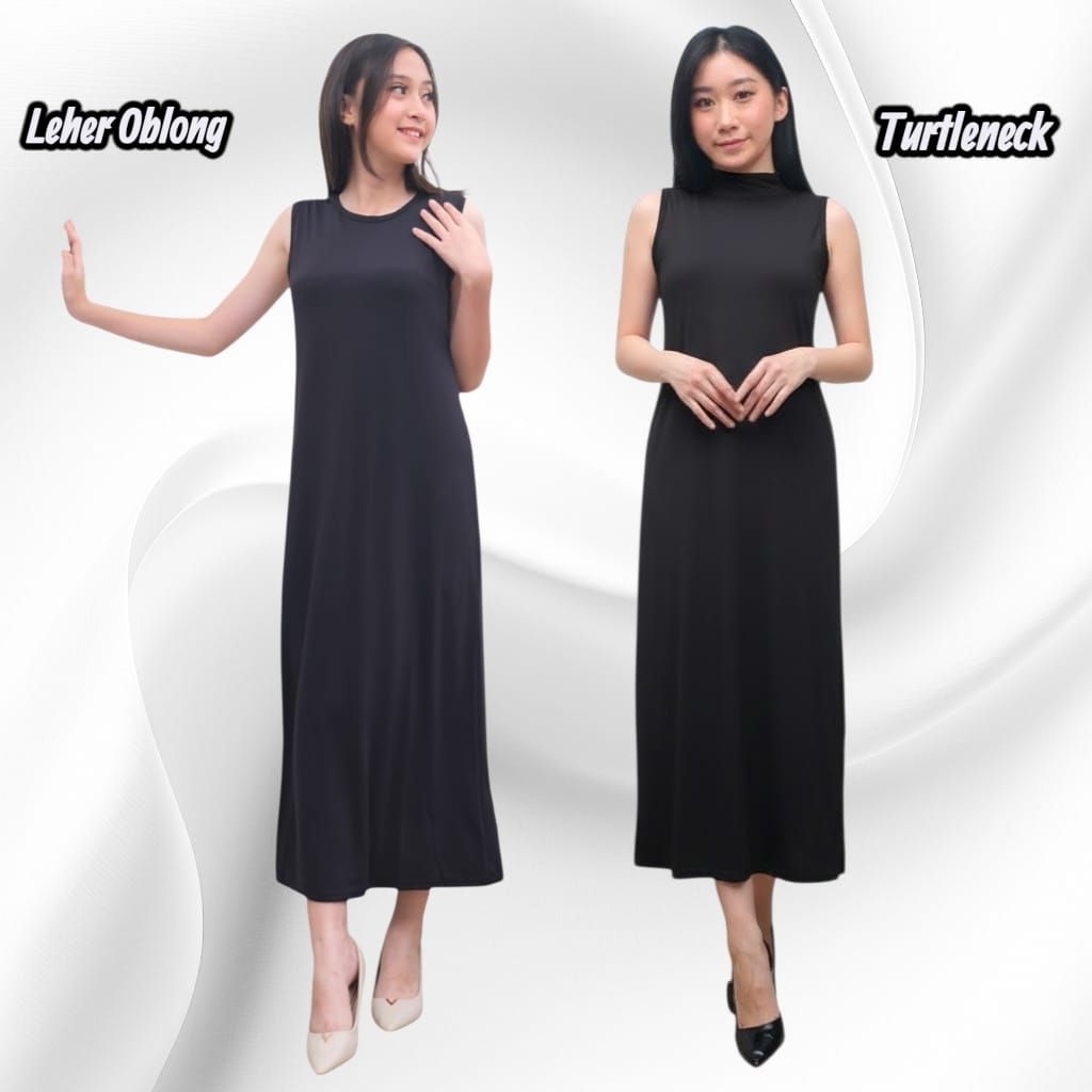 Inner Dress Dalaman / Inner Span /Gamis Manset Polos Bahan Spandeks Premium / Gamis Singlet / Gamis 