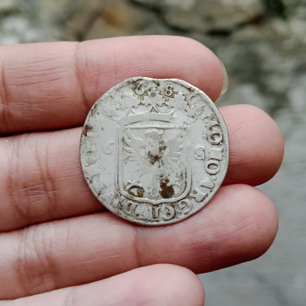 koin Perak 6 Stuiver 1686 Denver Concordia.