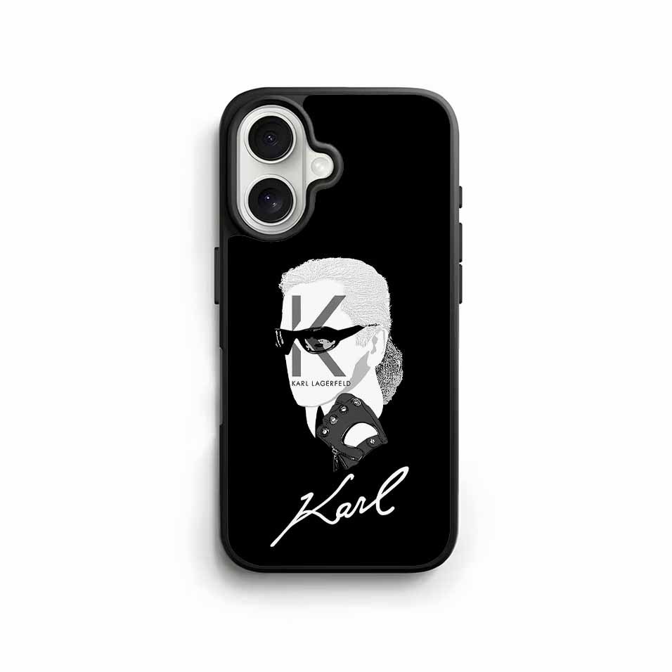 iPhone Case Karl Lagerfeld Sign Hybrid Rubber for 17 Pro Max 16 15 14 Plus 13 12 Mini 11 KL003