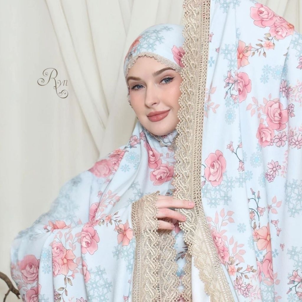 Ryn Rayyan Mukena Dewasa Super Jumbo Mukena Renda Rayon Viscose Twill Original RYN Haniya Series