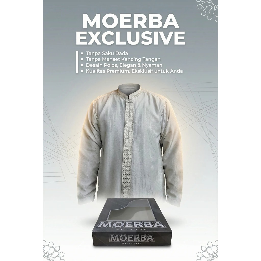 MOERBA (BONUS DUS) Baju Koko Pria Bordir Lengan Panjang Hijau Sage Bahan Dobby M L XL XXL XXXL 3L 4L