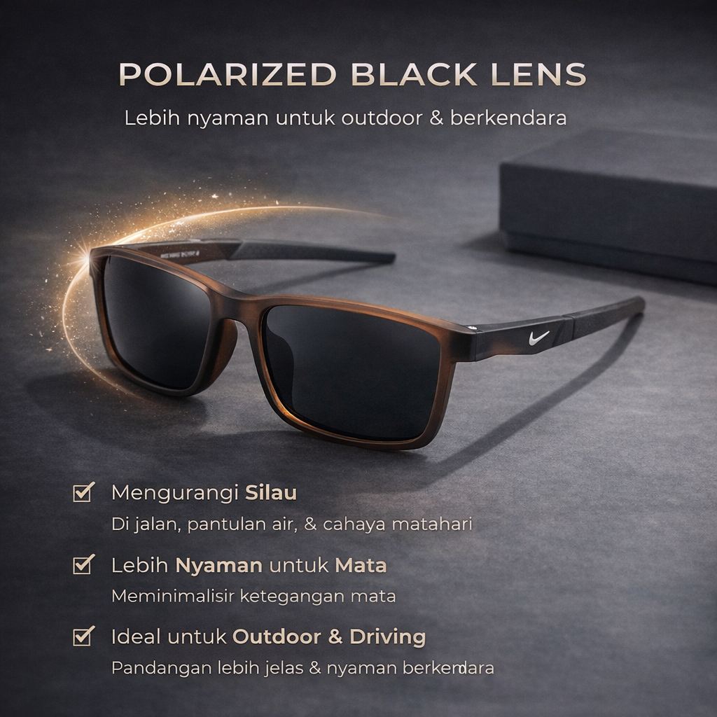 Kacamata Hitam Polarized Sporty Pria Wanita Frame Lentur Ringan Anti Silau UV400 Kaca Mata Polarised