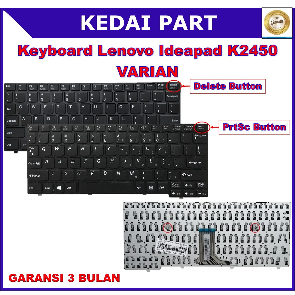Keyboard Lenovo Ideapad K2450 K2450A K2450H K2450-4500U K20-30 K20-35 K20-40 Tombol FN