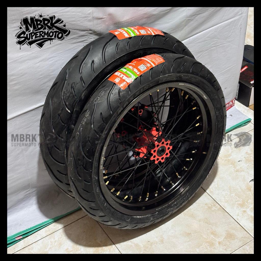 WHEELSET SUPERMOTO CRF BAN MAXXIS SIAP PASANG