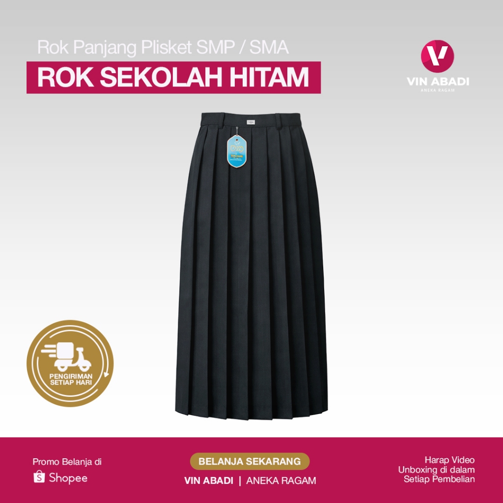 Seragam Sekolah Rok Panjang Hitam SMP / SMA / SMK Drill