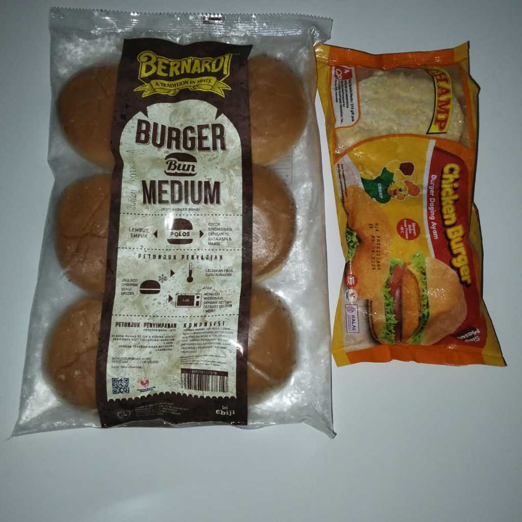 Paket Champ Burger (Champ Burger + Roti Bun Bernardi)