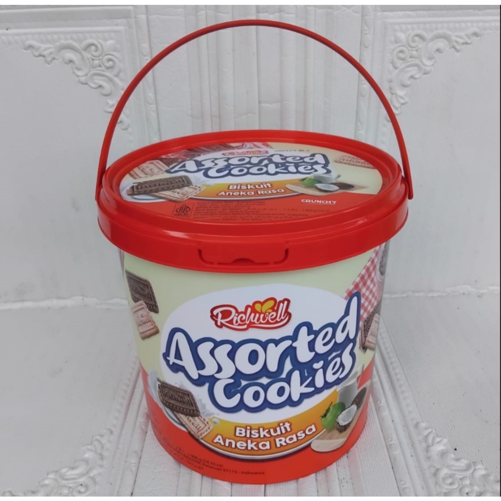 Richwell Assorted cookies biskuit kemasan kaleng plastik 400gr/kue lebaran