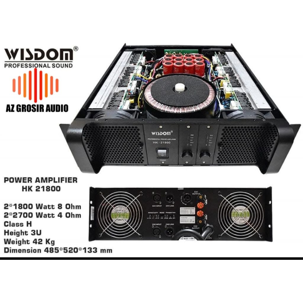Power amplifier wisdom hk21800 power wisdom hk 21800 power 2 Chanel class h