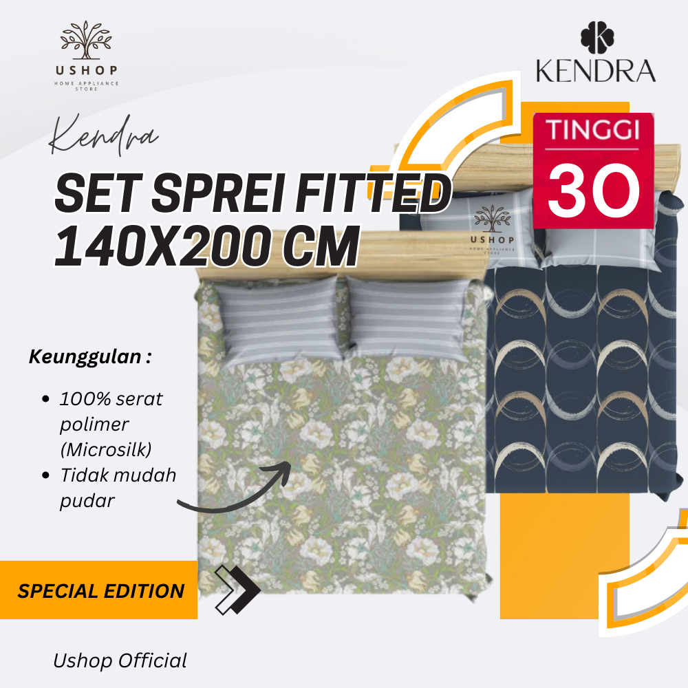 KENDRA Sprei 140x200 Tinggi 30 Cm - Blue Owls Iris Sweet Dream Marvel Honeycomb sp140t30kk Ushop